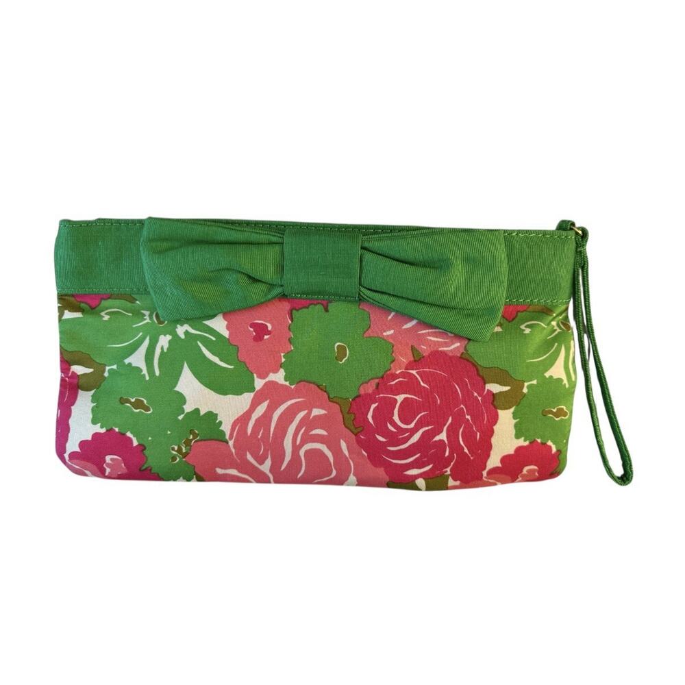 Vineyard Vines Tiny Bits Bow Hinge Clutch Pink Gr… - image 1